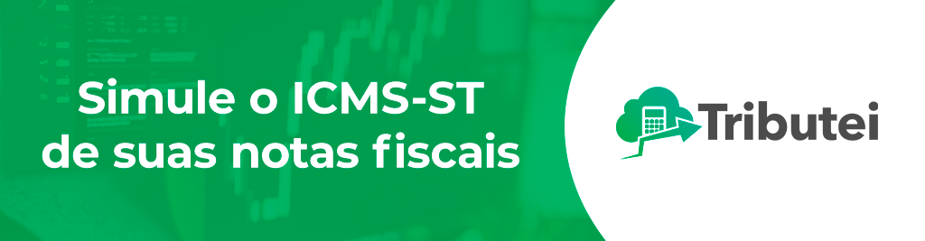 Imagem em vetor com texto simule o icms-st de suas notas fiscais