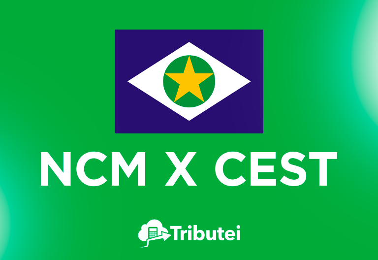 Bandeira do estado do Mato Grosso sobre um fundo verde. Texto branco 