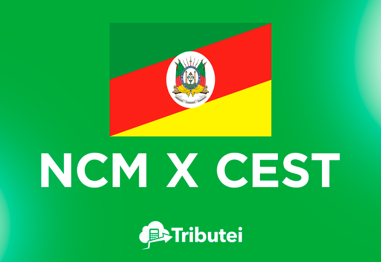 Bandeira do estado do Rio Grande do Sul sobre um fundo verde. Texto branco 