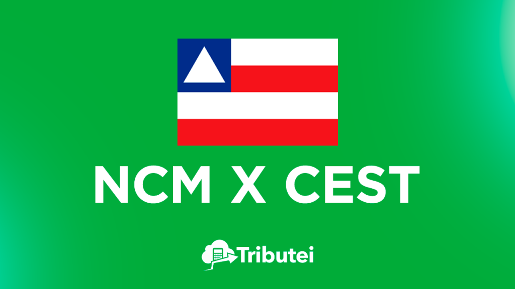 Bandeira do estado da Bahia sobre um fundo verde. Texto branco 