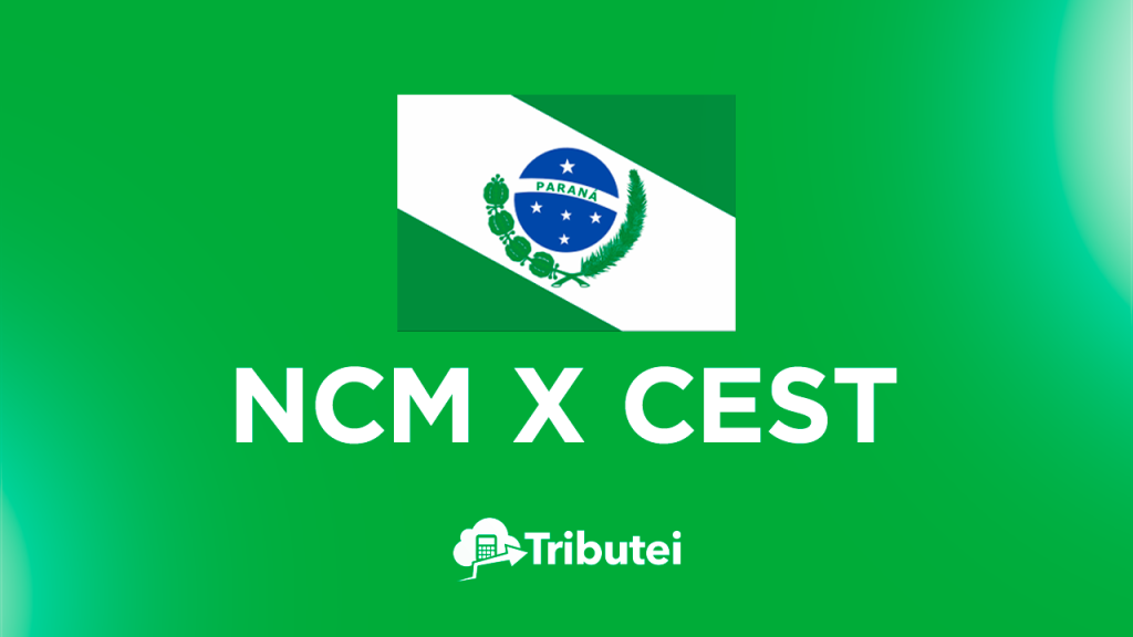 Bandeira do estado do Paraná sobre um fundo verde. Texto branco 