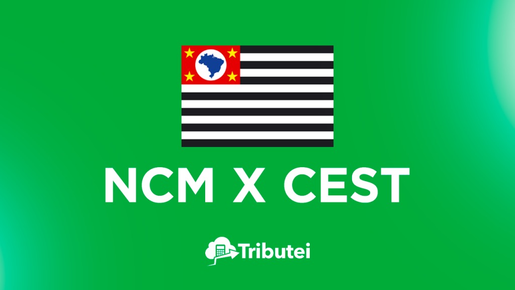 Bandeira do estado de São Paulo sobre um fundo verde vibrante. Texto abaixo em branco: